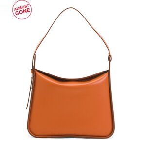 NOESI MILANO Brown Made In Italy Leather Marghe Shoulder Bag
